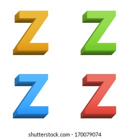 Clean vector color 3d set of vector alphabet