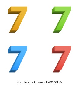 Clean vector color 3d set of vector alphabet