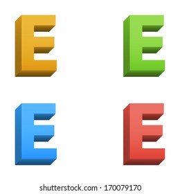 Clean vector color 3d set of vector alphabet