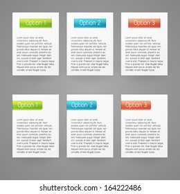 Clean vector color light infographics blocks background template