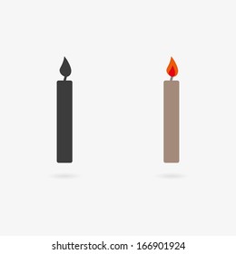 Clean vector color set of candle symbol icons