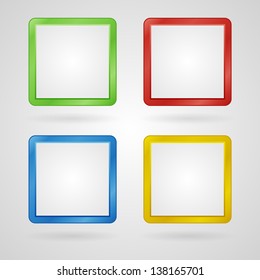 Clean vector color set of frames or buttons