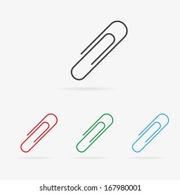 Clean vector color set of paper clip symbol icons