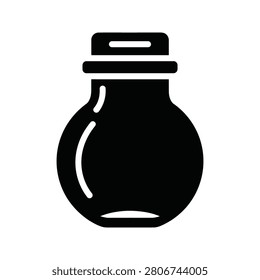 Clean vector a corked apothecary vial suitable for cosmetic or culinary concepts. Versatile for branding and product packaging.