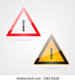 Clean vector danger warning signs set