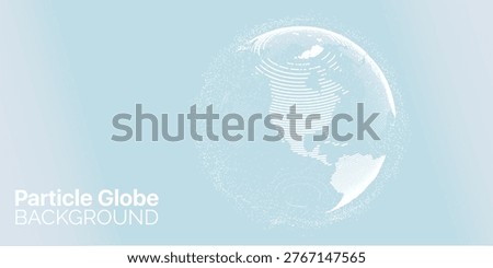 Clean vector design showing particle globe with subtle white connections