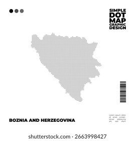 Mapa de puntos de Vector limpio de Bosnia y Herzegovina para marketing, investigación o diseño de interfaz de usuario