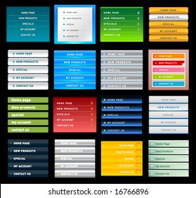 Clean vector, easy to edit vertical web navigation templates