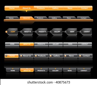 Clean vector, easy to edit web navigation templates