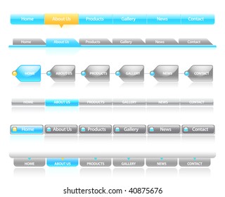 Clean vector, easy to edit web navigation templates