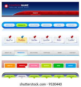 Clean vector, easy to edit web navigation templates 2