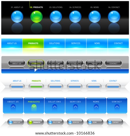 Clean vector, easy to edit web navigation templates 8