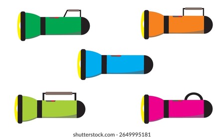 Elément de lampe de poche Image vectorielle nette avec des calques modifiables et un arrière-plan transparent. Idéal pour les manuels de sécurité, les conceptions d'équipement de camping ou les applications d'urgence