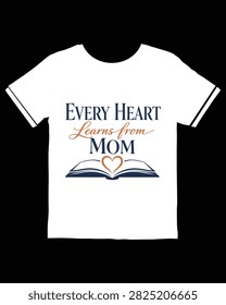 Clean vector graphic for apparel featuring motivational text and symbolic elements perfect for Mother's Day or family-themed merchandise.