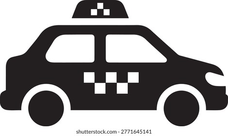 Clean vector graphic of a city cab for ride-sharing apps. Use for transportation services.