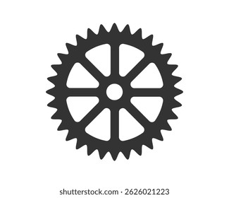 Clean vector graphic of a cogwheel. Symbol of industry, mechanics, teamwork, and connectivity. Perfect for web design, infographics, and technical illustrations.