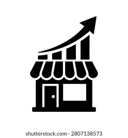 Clean vector graphic depicting commercial expansion and fiscal advancement for business strategy and financial planning.