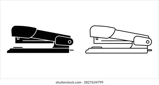Clean vector graphic depicting a common office tool for fastening papers. Ideal for business and administrative themes.