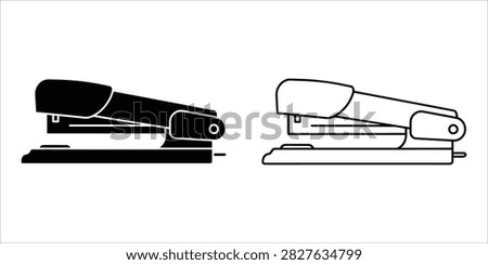 Clean vector graphic depicting a common office tool for fastening papers. Ideal for business and administrative themes.