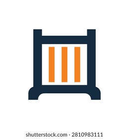 Clean vector graphic of a simple chair symbol ideal for interior design or furniture concepts. Represents comfort and seating solutions.