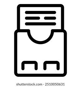 Icono de Vector limpio de una caja de Archivar con la tapa abierta, revelando documentos organizados en el interior