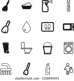 Clean Vector Icon Set Such As: Dinner, Rain, Aqua, Aerosol, Janitor, Oven, Basin, Food, Lavatory, Clear, String, Green, Foam, Wc, Washing, Rope, Pail, Sanitary, Nature, Bucketful, Trashcan, Office