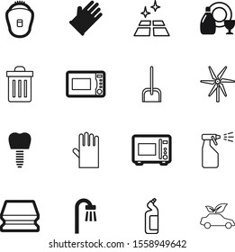 clean vector icon set such as: green, lines, leaf, epilator, environment, nature, aerosol, wiper, work, plate, trash, cut, farm, litter, clinic, conservation, root, chemical, garbage, window, broom