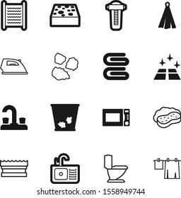 clean vector icon set such as: washing, wiper, clothesline, ecology, towels, plastic, foam, office, microwave, housework, curve, washboard, computer, pot, cool, plug, bidet, room, bathtub