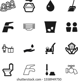 clean vector icon set such as: maid, servant, real, job, droplet, cat, liquid, trash, pictogram, bag, laundry, waste, pack, stove, comfort, closet, modern, staff, property, blood, sand, litter