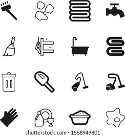 clean vector icon set such as: milk, basin, basket, gloves, trickle, house, classic, texture, services, care, rubber, tidy, finger, window, cartoon, blot, beauty, witch, delete, handle, stacked