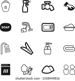 clean vector icon set such as: food, dishware, hang, pictogram, washroom, women, round, color, hotel, fresh, handle, oven, gender, vacuum, nobody, green, pin, wiping, ecological, garden, collect
