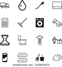 clean vector icon set such as: modern, gel, restroom, structure, display, digital, maths, housemaid, style, disinfectant, soap, label, mop, bath, sponge, outline, dirty, dry, up, dustbin, microwave