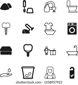 clean vector icon set such as: careful, office, cleanup, nature, bin, shower, trashcan, make, round, worker, shadow, uniform, ceramic, pictogram, drop, pollution, dishwashing, bristle, stove, cooker
