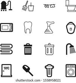 clean vector icon set such as: broom, food, plunger, dinner, dust, rope, simple, male, industry, lavatory, plastic, container, mop, rain, lady, lines, woman, ceramic, medicine, clear, cleanup, dent