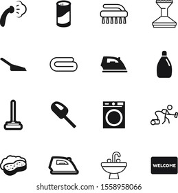 clean vector icon set such as: washbasin, scrub, towel, door, jerrycan, structure, group, contemporary, gel, color, machine, maid, silhouette, wringer, drawing, handle, person, cleanup, shower, gray