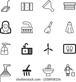 clean vector icon set such as: doormat, drawing, garbage, packaging, maid, shovel, dirty, technology, spring, recycle, alternative, dirt, ice, broomstick, pipe, waste, frame, wipe, hospital, hands