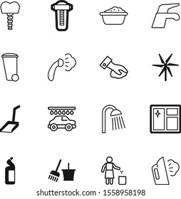 clean vector icon set such as: cartoon, metal, bucket, dentistry, kitchen, shine, rag, bath, computer, basin, clinic, estate, showering, basket, tooth, dustbin, cloth, surface, ice, toilet, cream