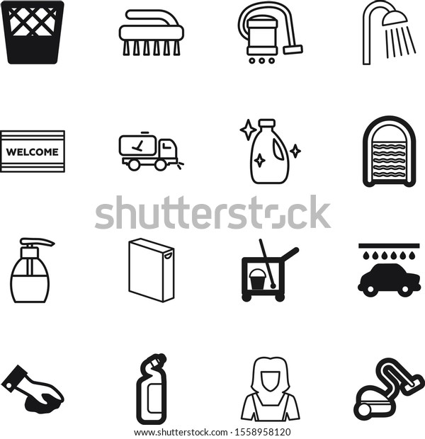 clean vector icon set such as: duster, tube, set,\
vintage, cosmetic, oil, professional, napkin, skin, wipe, man,\
lady, hoover, blue, waste, rag, automotive, dirty, old, woman,\
contemporary, bin