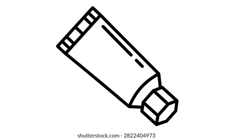 Clean vector icon of a squeezable tube for hygiene or medical products.