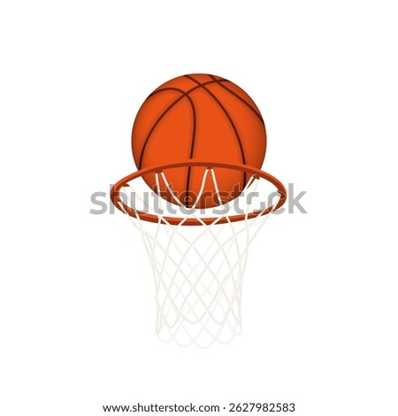 Clean vector illustration of a basketball directly above the hoop with a white background. Perfect for sports-themed designs, training guides, basketball infographics, or promotional materials.