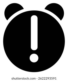 Clean vector illustration of Deadline symbol silhouette in black.