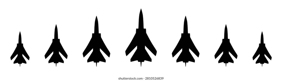 A clean vector illustration depicting a flight squadron in V-formation. Ideal for defense or aviation concepts.