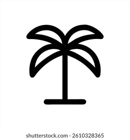 A clean vector illustration depicting a palm tree with stylized fronds. Ideal for summer themes, vacation concepts, or tropical designs, showcasing a relaxed vibe.
