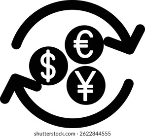 Ilustración vectorial limpia de la silueta del símbolo de Dividendos en negro.