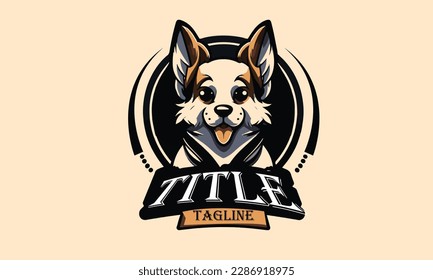 Clean Vector Illustration dogs mascot logo 