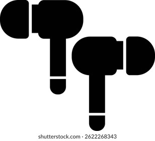 Ilustração vetorial limpa da silhueta do símbolo de Earbud em preto.