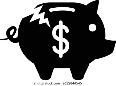Clean vector illustration of Emergency fund symbol silhouette in black.