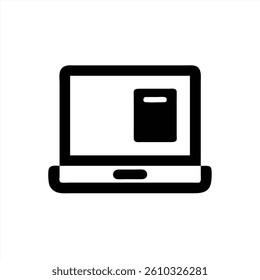 A clean vector illustration featuring a sleek laptop displaying an open book on its screen, symbolizing digital learning and knowledge sharing in a modern workspace setting.