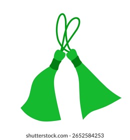 clean vector illustration of a green tassel, symbolizing freshness and growth. Suitable for nature-inspired designs, eco-friendly branding, festive crafts, or spiritual ornaments. Fully editable and s