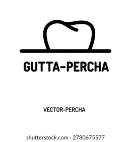 Clean vector illustration of gutta-percha dental point used in endodontics, minimalist design for medical and educational use.
